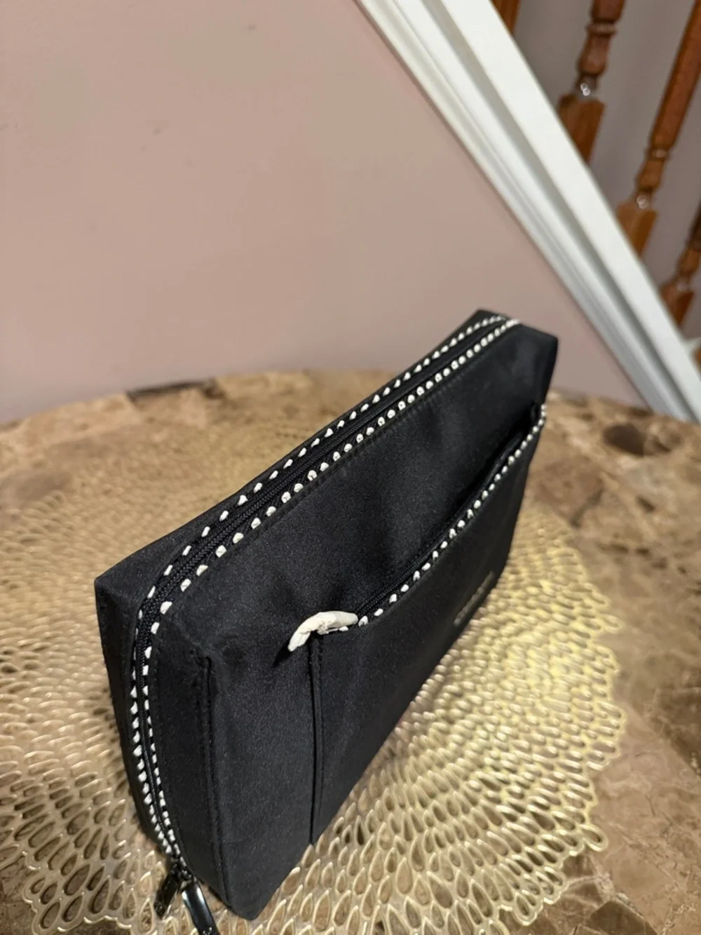 CHANEL Parfums Black Nylon Cosmetic Travel Pouch